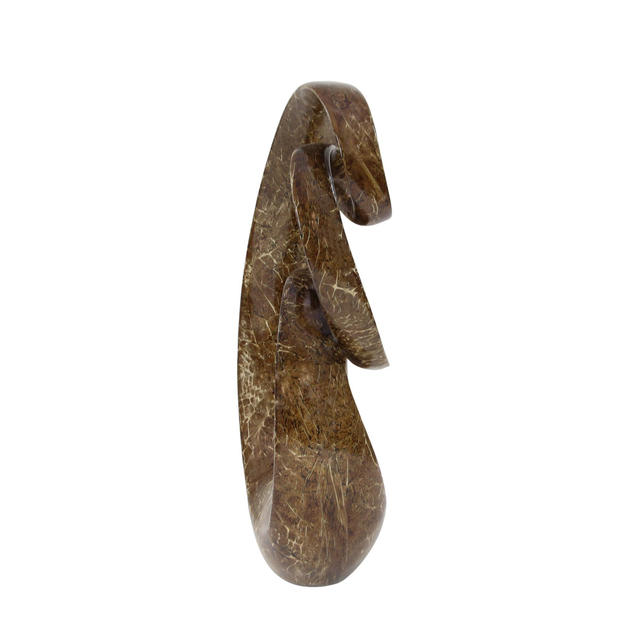 31" Brown Abstract Sculpture